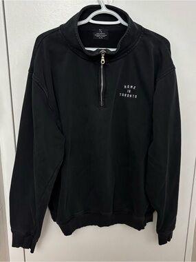 Embroidered Home Is Toronto Peace Collective Black Quarter-Zip Sweatshirt
